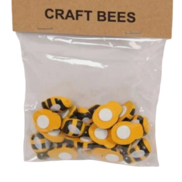 LOT DE 12PETITES ABEILLES EN BOIS  AVEC PASTILLE ADHÉSIVE