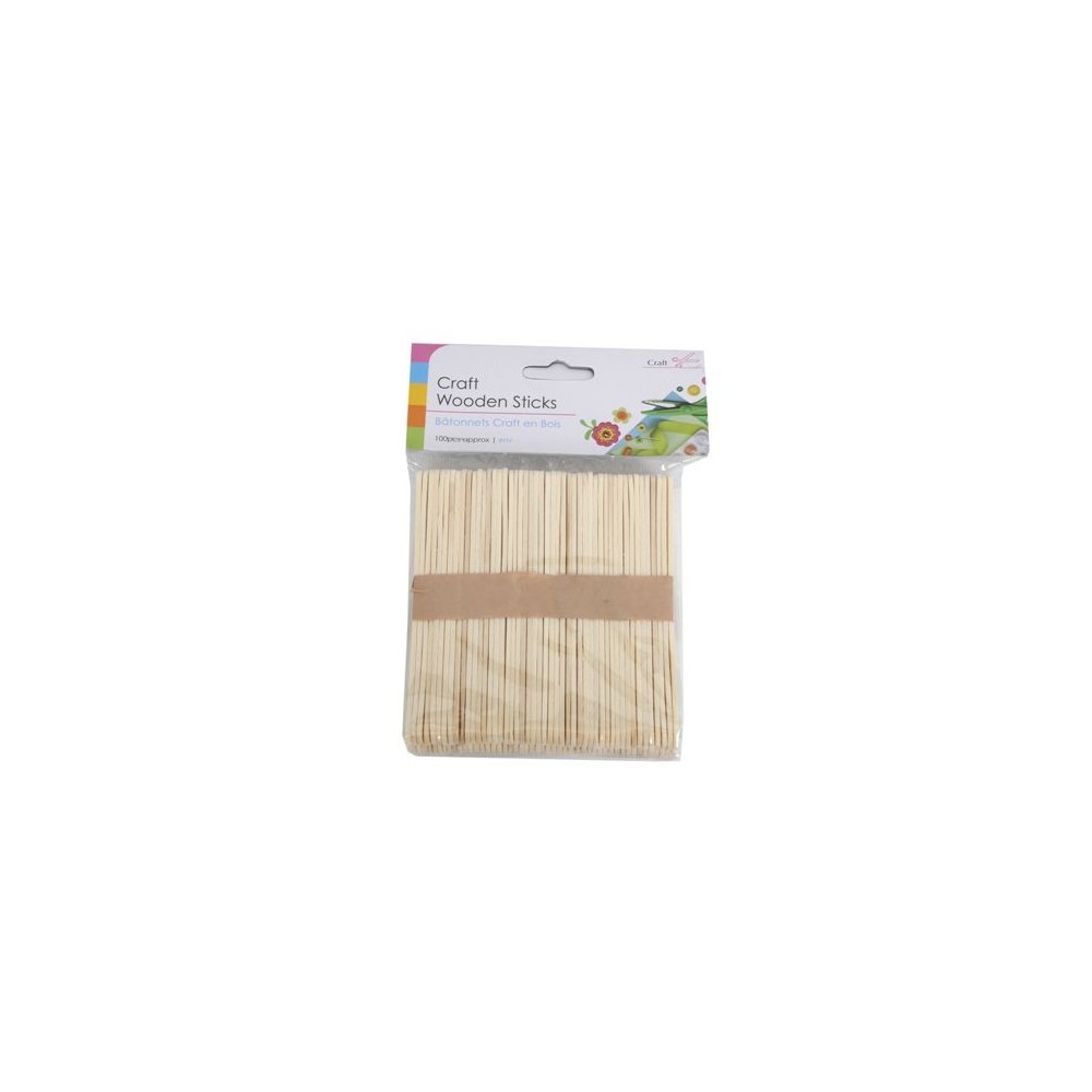 LOTde 50 bâtonnets fins bois naturel - Créali