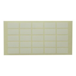 120petites étiquettes autocollantes blanches (25 x 13 mm, rectangulaires)