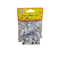 Yeux mobiles 3 tailles ( environ 110 pièces )-noir et blanc