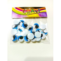 Yeux mobiles colorés avec cils