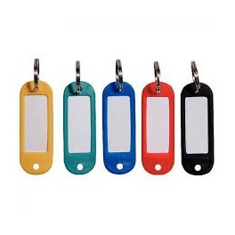 PORTE CLE AVEC ETIQUETTE - COULEURS ASSORTIES