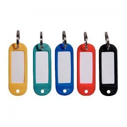 PORTE CLE AVEC ETIQUETTE - COULEURS ASSORTIES