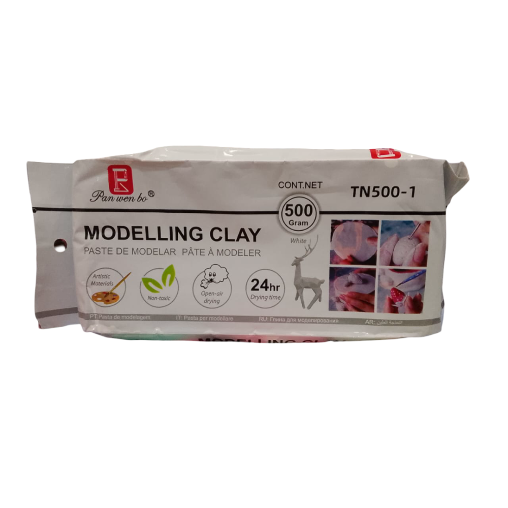 PÂTE À MODELER BLANCHE SÉCHANT À L'AIR (500 GRAMMES)