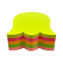 STICK NOTE de 100 feuilles autocollantes, 5 couleurs, motifs fluorescents assortis