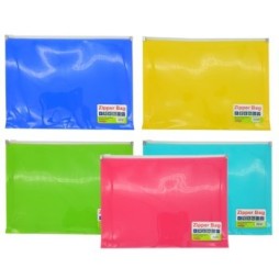 Pochette zippée A5  plastique, unie