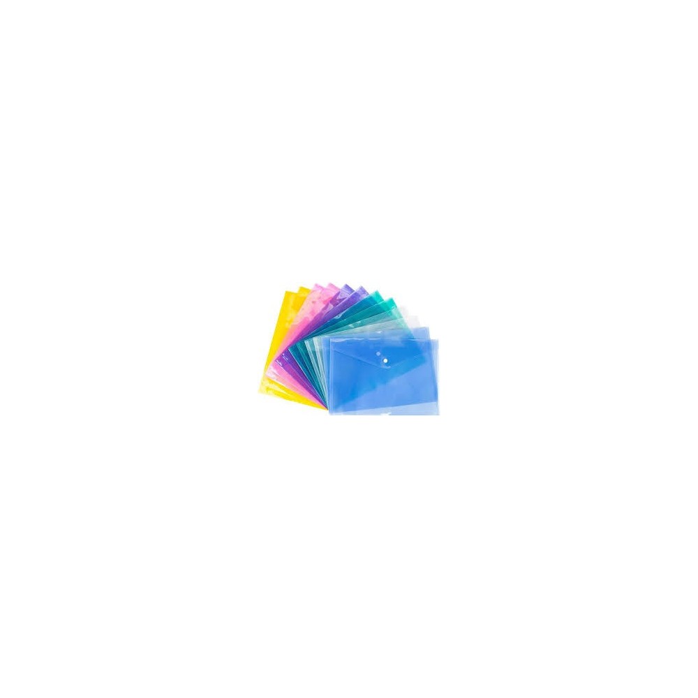 Pochette plastique avec bouton  A5 transparent