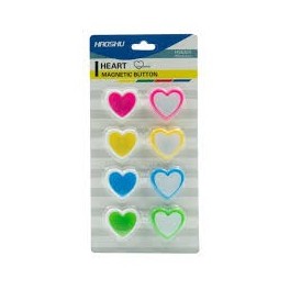 Aimants pour tableau blanc - CŒUR - 8 PIÈCES - 30 mm