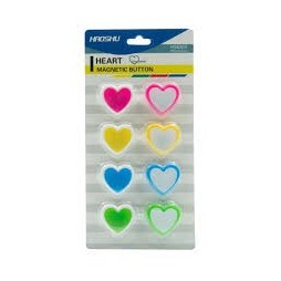 Aimants pour tableau blanc - CŒUR - 8 PIÈCES - 30 mm