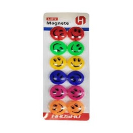 Aimants pour tableau magnétique AVATAR 30 mm, 12 pièces, visages souriants