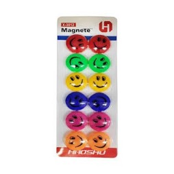 Aimants pour tableau magnétique AVATAR 30 mm, 12 pièces, visages souriants