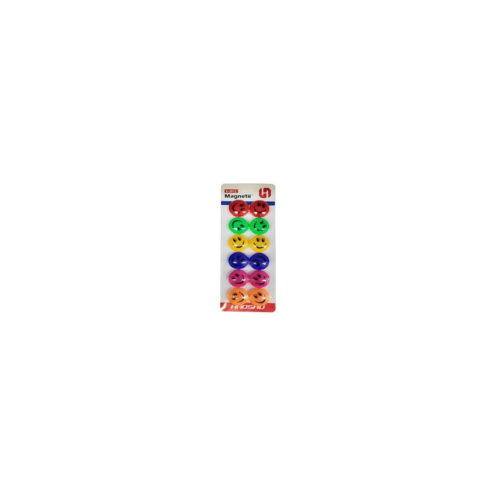 Aimants pour tableau magnétique AVATAR 30 mm, 12 pièces, visages souriants