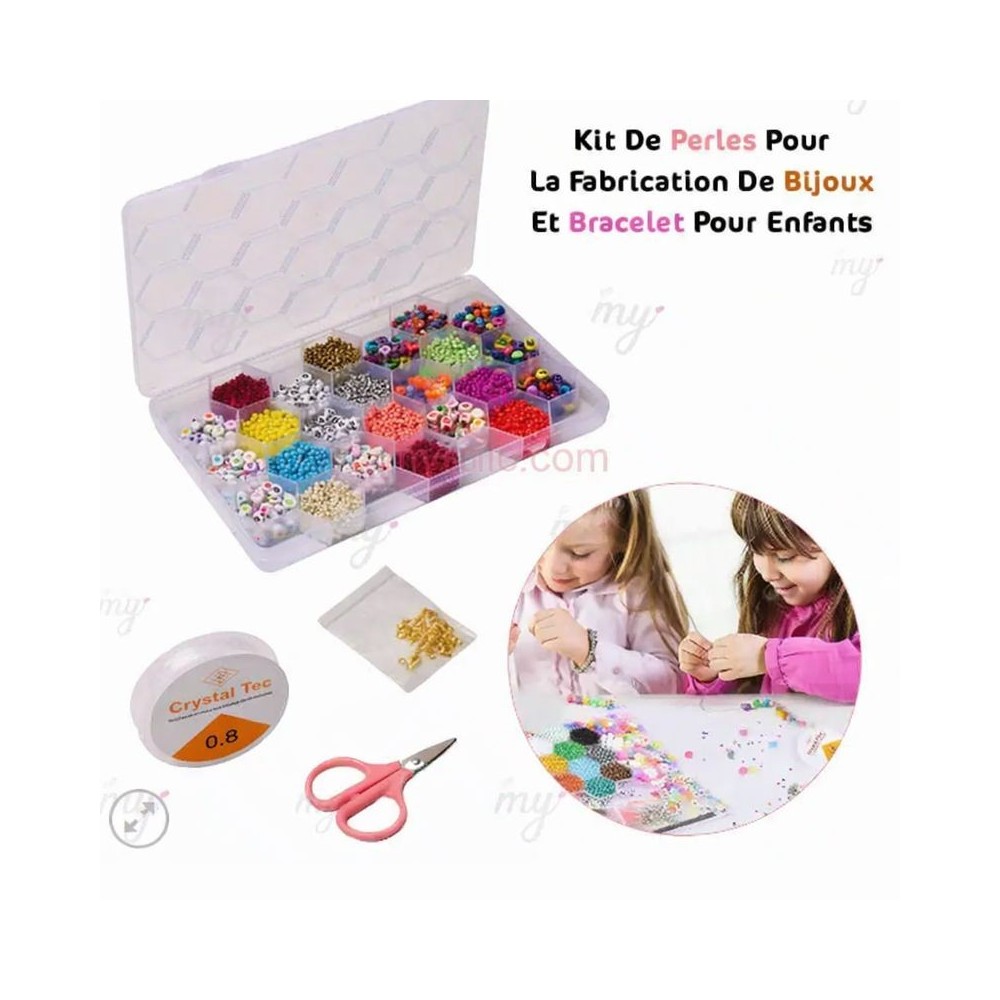 Kit De Perles Pour La Fabrication De Bijoux Et Bracelet Pour Enfants