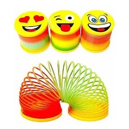 Jouet à ressort  en plastique Slinky pour enfants, motif emoji