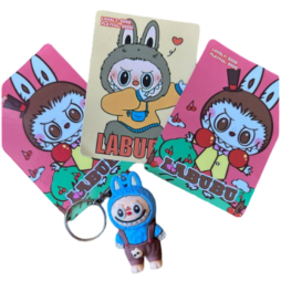 PORTE-CLÉS LABUBU AVEC cartes de collection