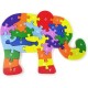 Puzzle Honbay en bois coloré en forme d'éléphant pour enfants de 3 à 7 ans (lettres et chiffres)