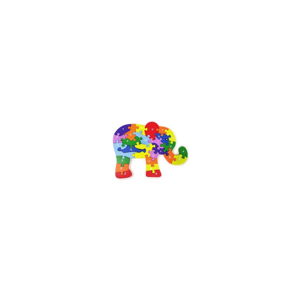 Puzzle Honbay en bois coloré en forme d'éléphant pour enfants de 3 à 7 ans (lettres et chiffres)