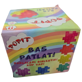 Lot de 6 cubes en silicone à bulles à presser, jouet sensoriel anti-stress et anti-anxiété