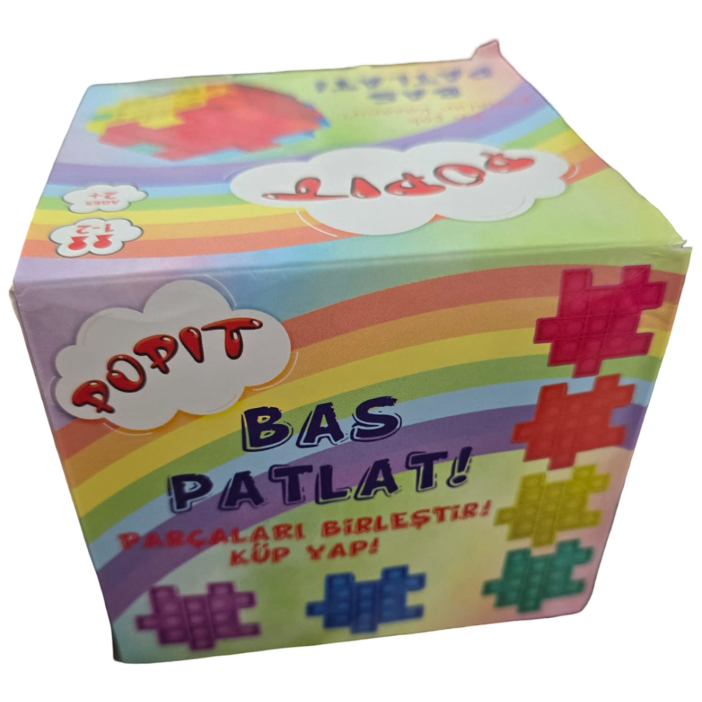 Lot de 6 cubes en silicone à bulles à presser, jouet sensoriel anti-stress et anti-anxiété