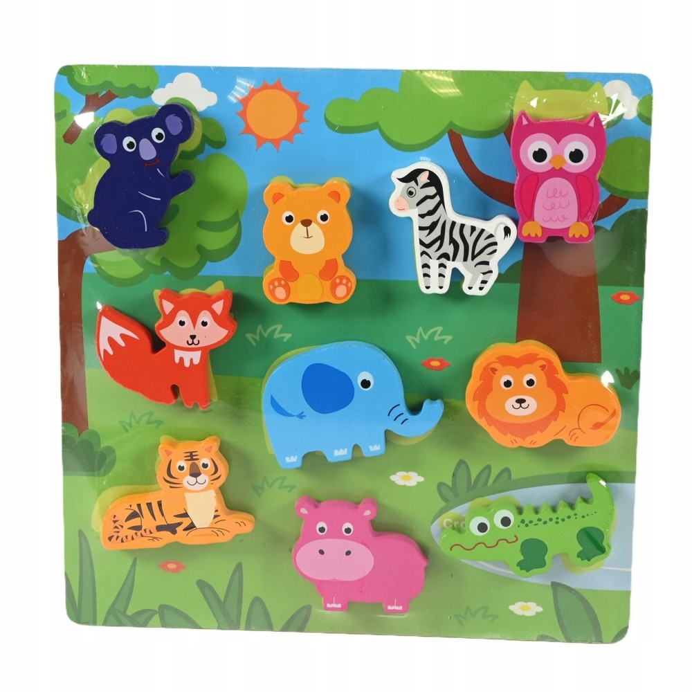 PUZZLE EN BOIS COLORÉ PREMIERS PUZZLES ÉDUCATIFS MOTIFS VARIÉS