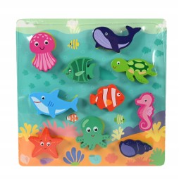 PUZZLE EN BOIS COLORÉ PREMIERS PUZZLES ÉDUCATIFS MOTIFS VARIÉS