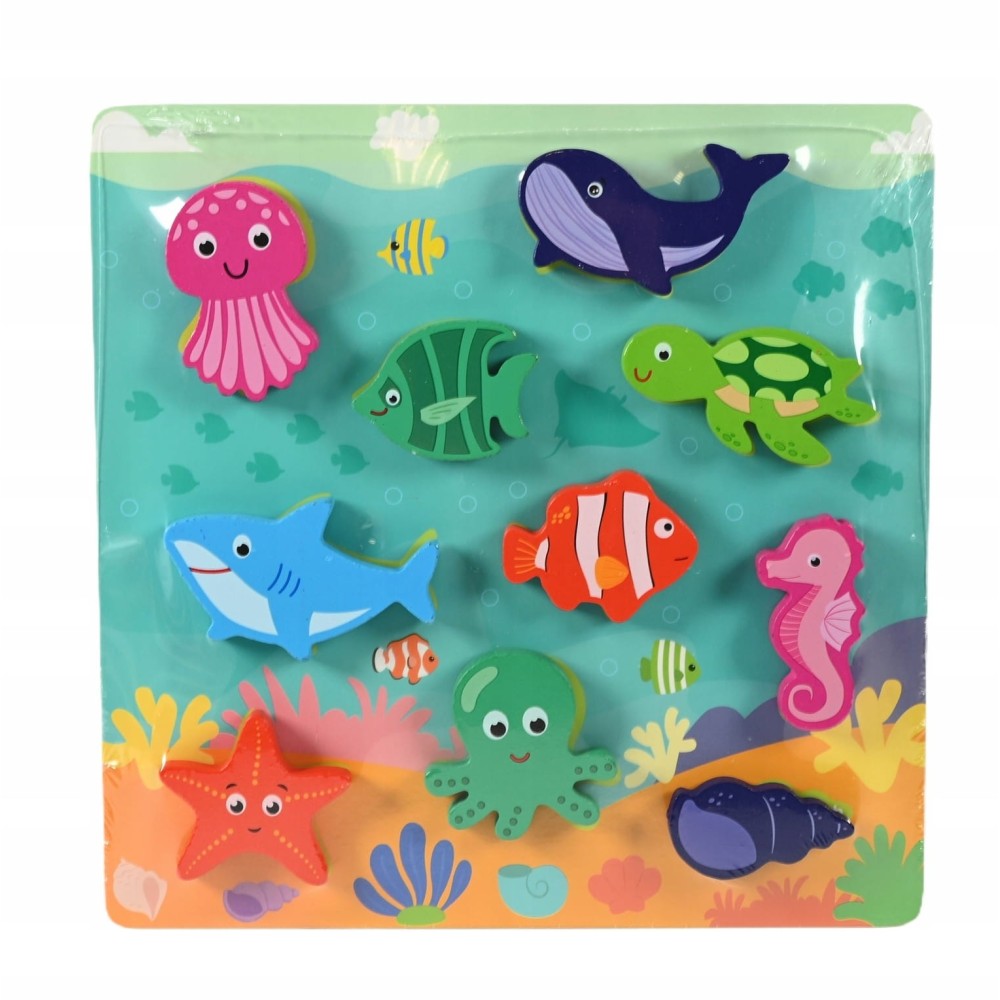 PUZZLE EN BOIS COLORÉ PREMIERS PUZZLES ÉDUCATIFS MOTIFS VARIÉS