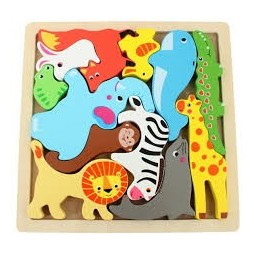 Puzzle 3D en bois Animaux & Fruits & Dinosaures & Animaux marins Puzzle en bois pour les jeunes enfants Fruits Légumes Traff