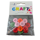 14 boutons ronds de couleurs assorties