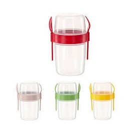 Coupes à parfait au yaourt avec couvercles, réutilisables et colorées