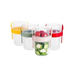 Coupes à parfait au yaourt avec couvercles, réutilisables et colorées