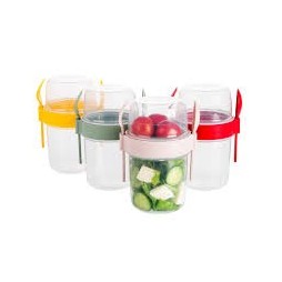 Coupes à parfait au yaourt avec couvercles, réutilisables et colorées