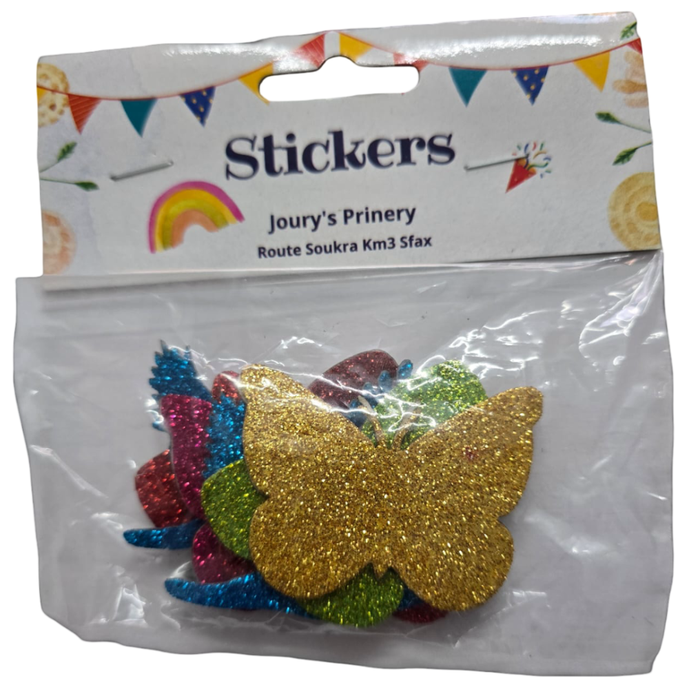 MOUSSE ADHESIVE PAILLETEE PAPILLONS