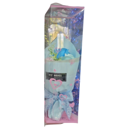 Bouquet artificiel de roses dans une boîte cadeau