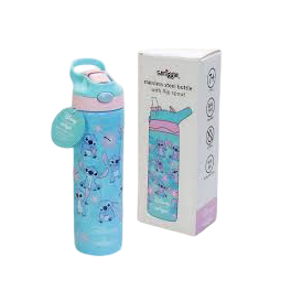 Bouteille isotherme Stitch en acier inoxydable à clapet, 520 ml