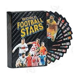 Cartes Or Stars du Football Mondial, Carte à Collectionner Coupe du Monde 2024, Ligue des Champions UEFA, Paquet de 55 (Noir)