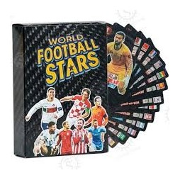 Cartes Or Stars du Football Mondial, Carte à Collectionner Coupe du Monde 2024, Ligue des Champions UEFA, Paquet de 55 (Noir)