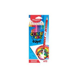 Crayons de couleur effaçables Color Peps OOPS 12 couleurs