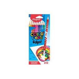 Crayons de couleur effaçables Color Peps OOPS 12 couleurs