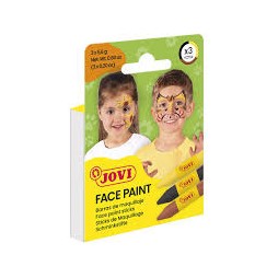 Stick de maquillage en 3 couleurs : jaune, marron, noir