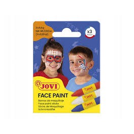 Stick de maquillage en 3 couleurs : rouge, bleu, blanc