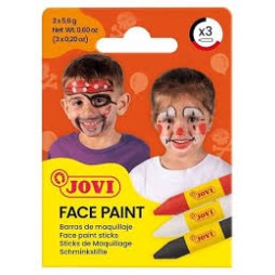 Stick de maquillage en 3 couleurs : rouge, noir, blanc