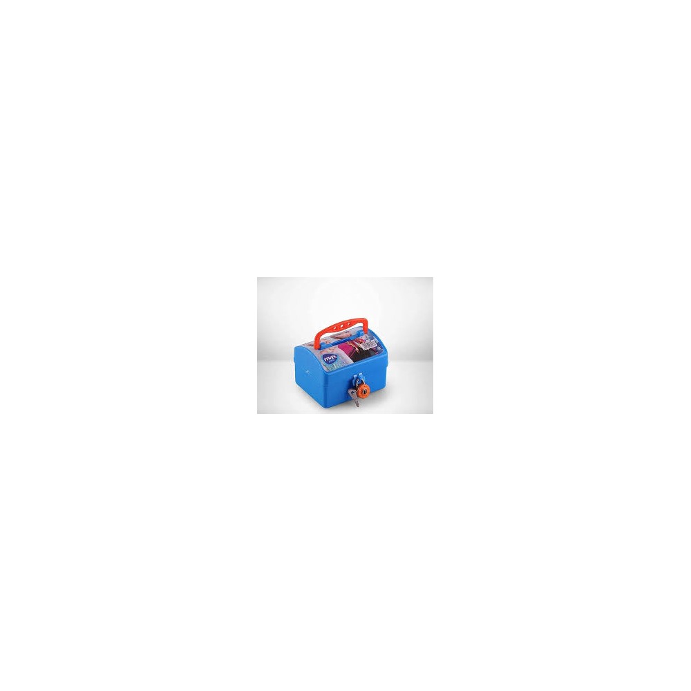 Tirelire enfant Max Plast avec cadenas bleue