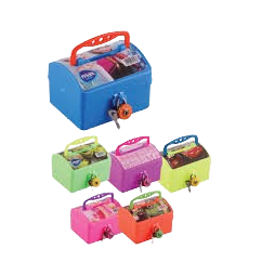 Tirelire enfant Max Plast avec cadenas bleue