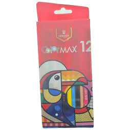 Ensemble de 12 crayons longs Vertex, crayons triangulaires - Multicolore