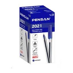 Stylo bille Pensan, triangulaire, lot de 50, pointe de 1 mm, bleu