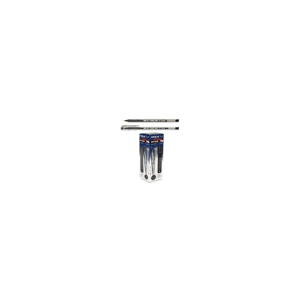Stylo bille Pensan My Tech 0,7 mm noir, lot de 25