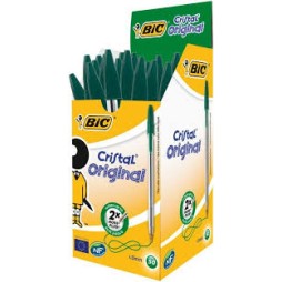 STYLO À BILLE BIC CRISTAL VERT  BOÎTE DE 50 UNITÉS 1,0 mm