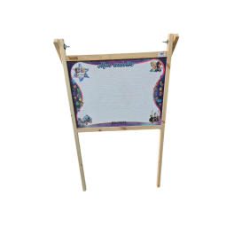 TABLEAU EN BOIS DOUBLE FACE AVEC LETTRES ALPHABET PM