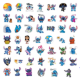 Lot de 100 autocollants en forme de Stitch
