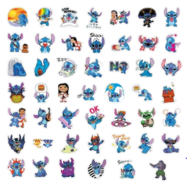 Lot de 100 autocollants en forme de Stitch